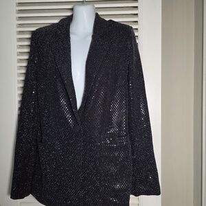 Elegant Black Sequin Women's Blazer - FOREVER 21